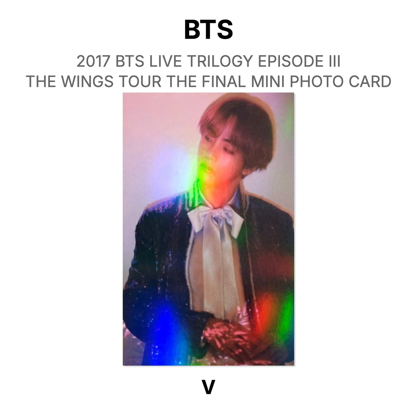 BTS 2017 BTS LIVE TRILOGY EPISODE III THE WINGS TOUR THE FINAL MINI PHOTO CARD Official Photocard
