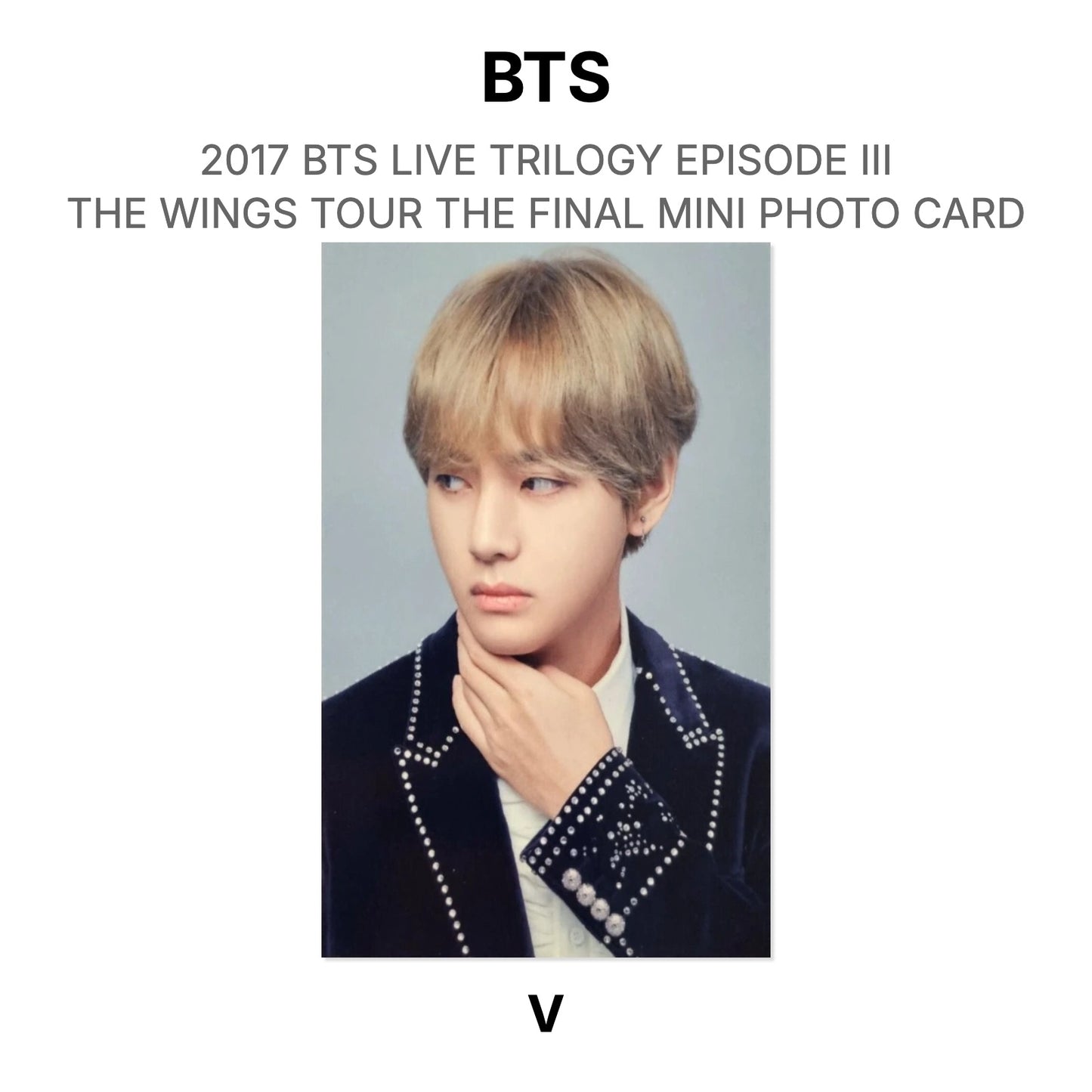 BTS 2017 BTS LIVE TRILOGY EPISODE III THE WINGS TOUR THE FINAL MINI PHOTO CARD Official Photocard