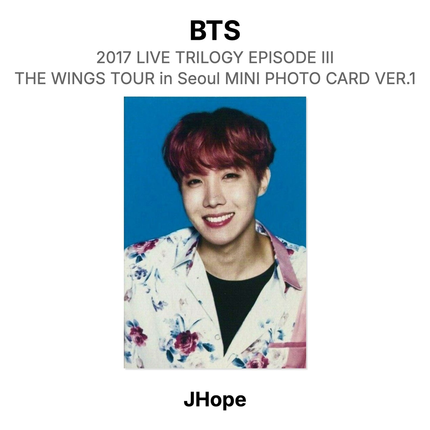 BTS 2017 LIVE TRILOGY EPISODE III THE WINGS TOUR in Seoul MINI PHOTO CARD VER.1 Official Photocard