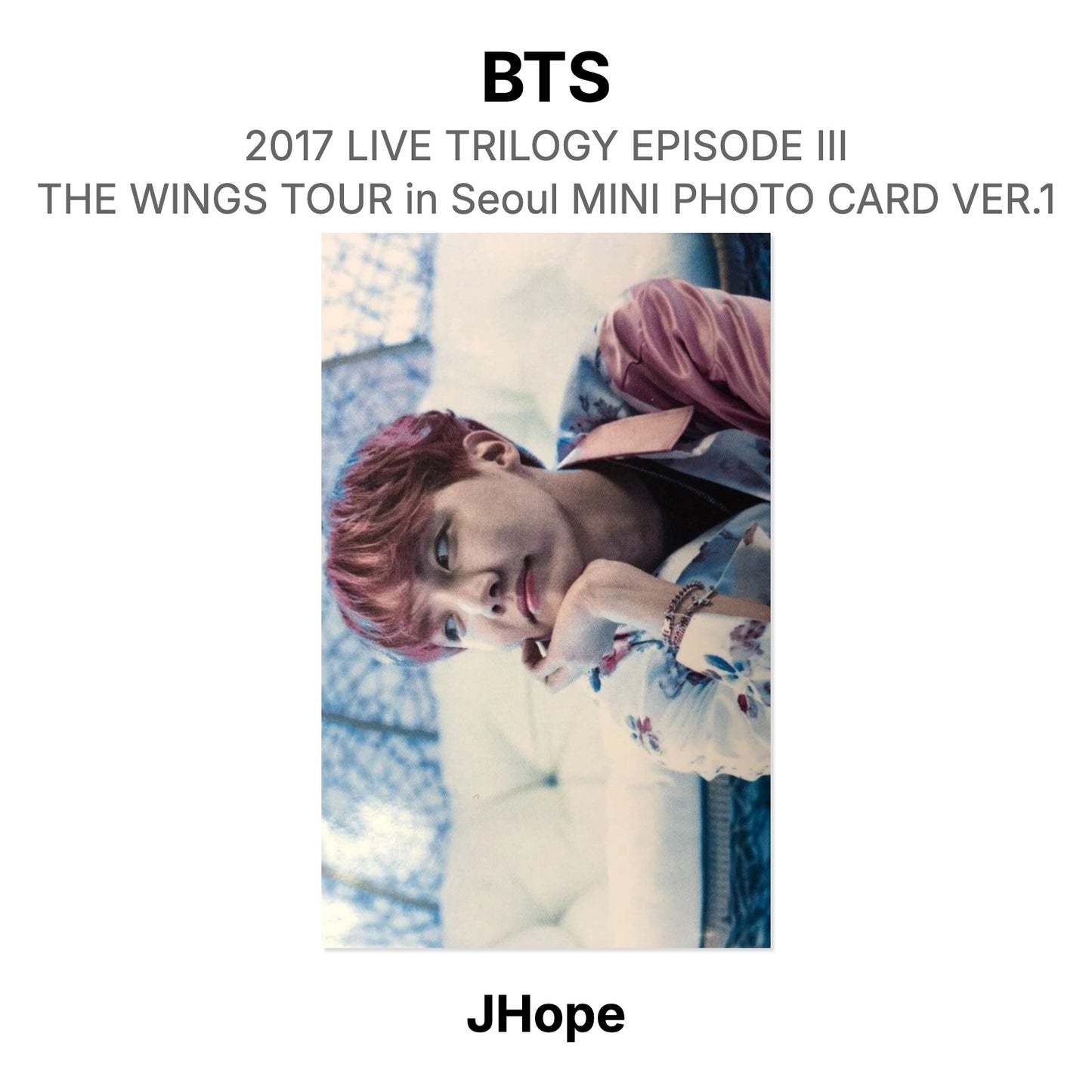 BTS 2017 LIVE TRILOGY EPISODE III THE WINGS TOUR in Seoul MINI PHOTO CARD VER.1 Official Photocard