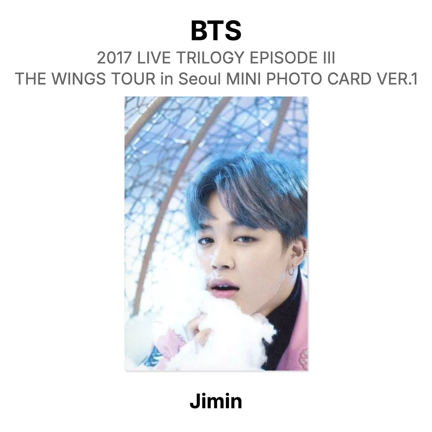 BTS 2017 LIVE TRILOGY EPISODE III THE WINGS TOUR in Seoul MINI PHOTO CARD VER.1 Official Photocard