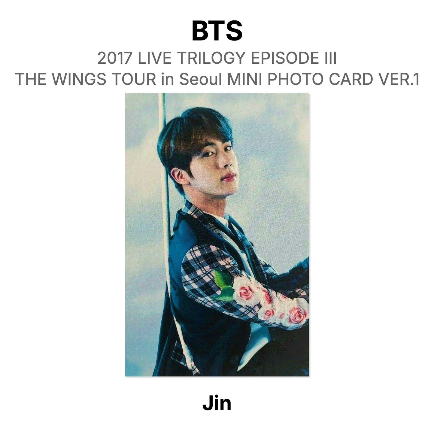 BTS 2017 LIVE TRILOGY EPISODE III THE WINGS TOUR in Seoul MINI PHOTO CARD VER.1 Official Photocard