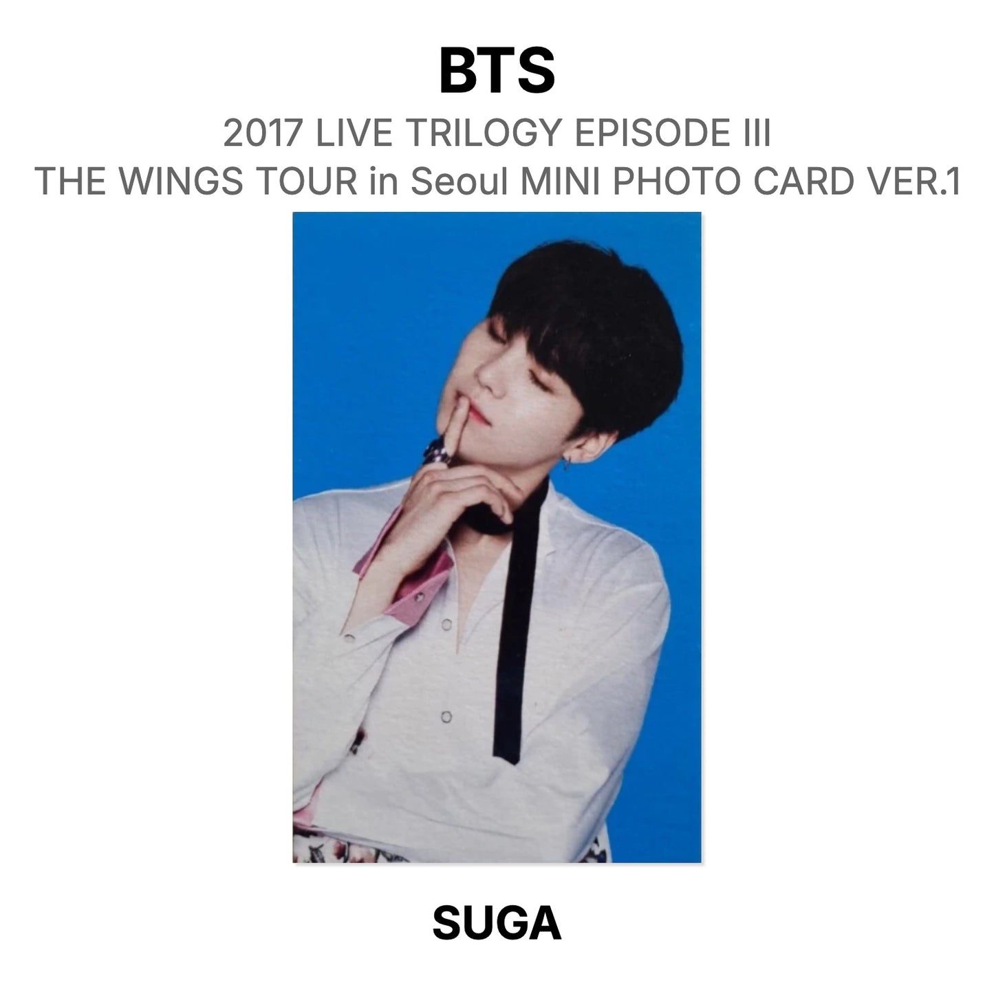 BTS 2017 LIVE TRILOGY EPISODE III THE WINGS TOUR in Seoul MINI PHOTO CARD VER.1 Official Photocard