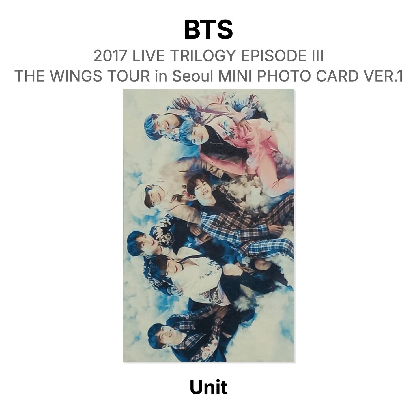 BTS 2017 LIVE TRILOGY EPISODE III THE WINGS TOUR in Seoul MINI PHOTO CARD VER.1 Official Photocard