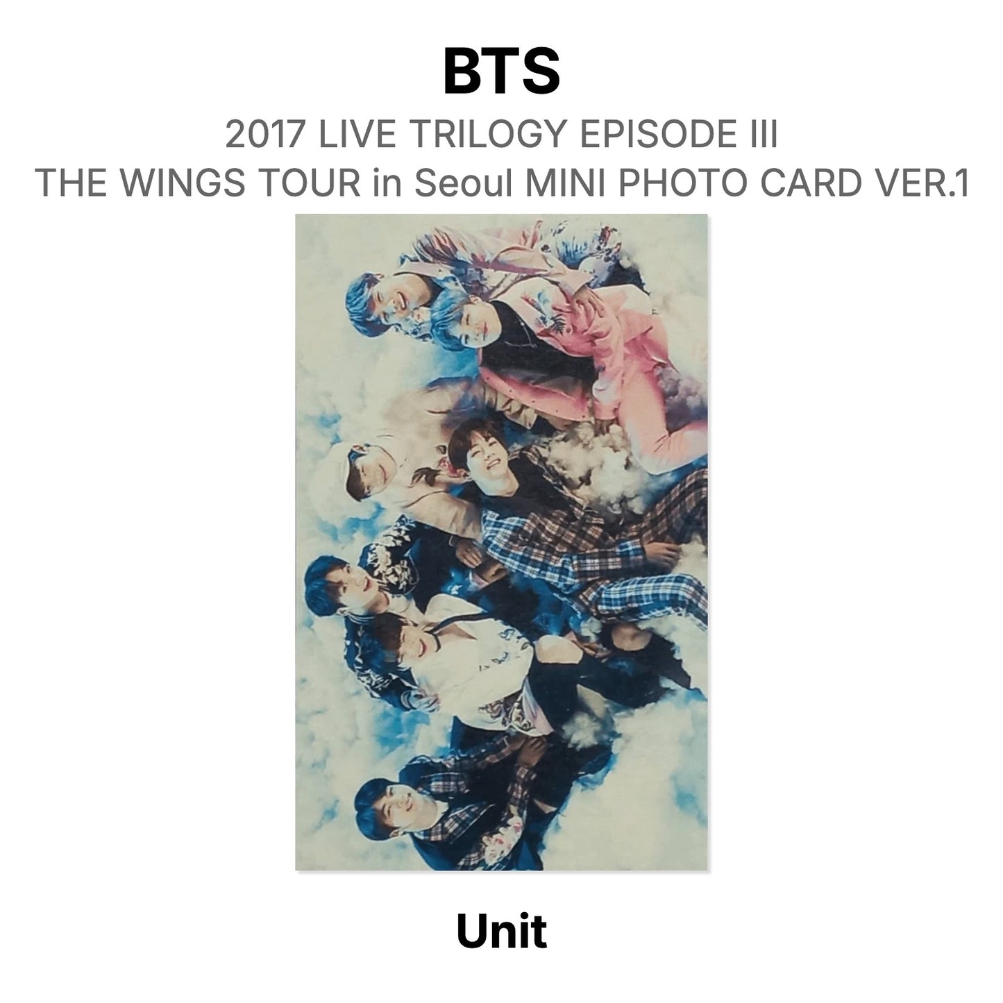 BTS 2017 LIVE TRILOGY EPISODE III THE WINGS TOUR in Seoul MINI PHOTO CARD VER.1 Official Photocard
