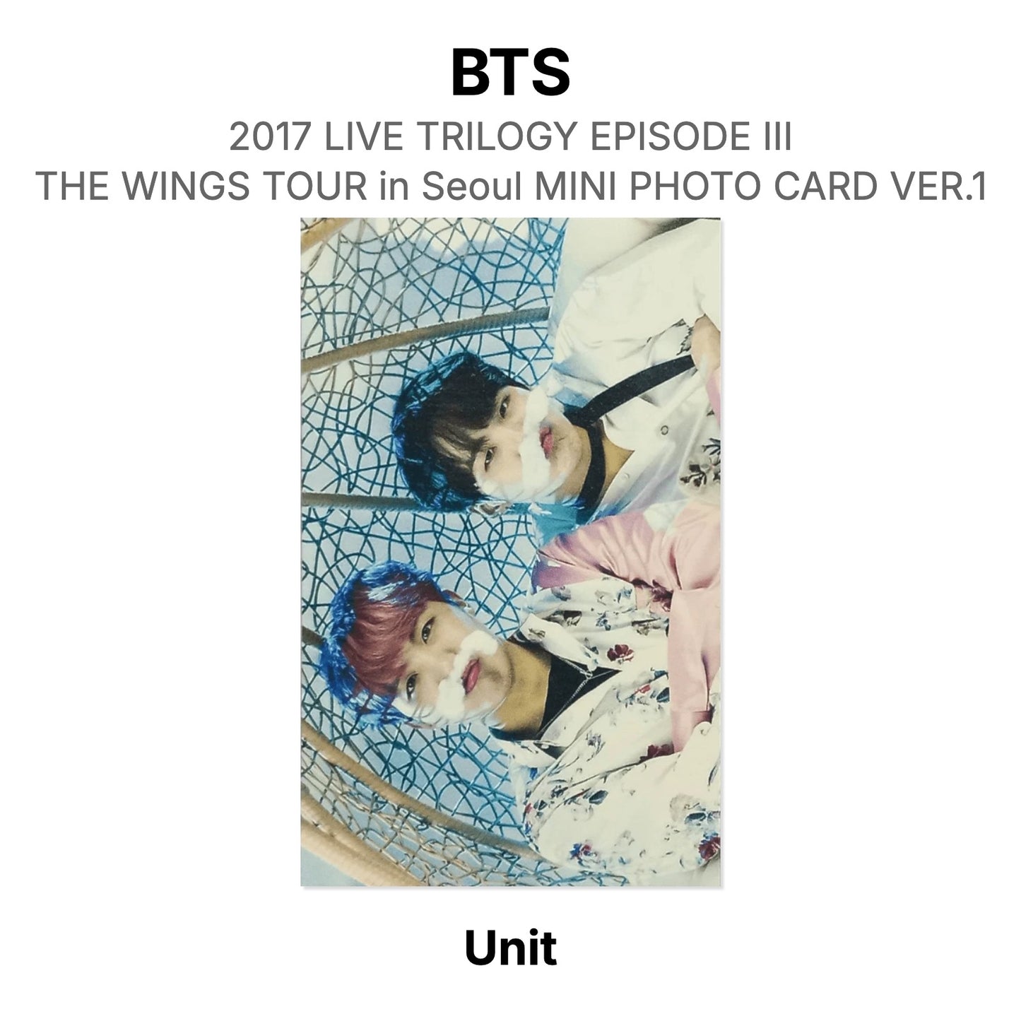 BTS 2017 LIVE TRILOGY EPISODE III THE WINGS TOUR in Seoul MINI PHOTO CARD VER.1 Official Photocard