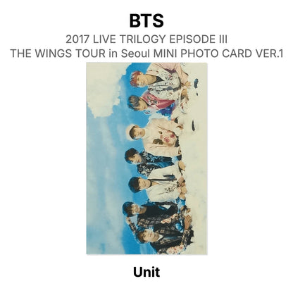 BTS 2017 LIVE TRILOGY EPISODE III THE WINGS TOUR in Seoul MINI PHOTO CARD VER.1 Official Photocard