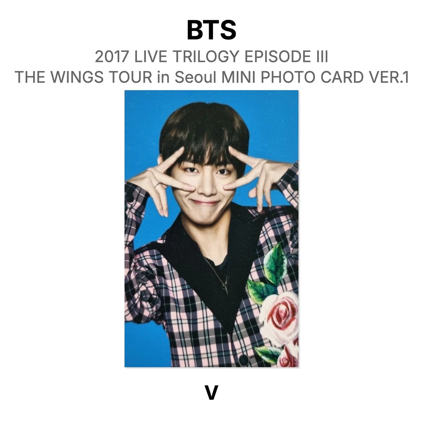 BTS 2017 LIVE TRILOGY EPISODE III THE WINGS TOUR in Seoul MINI PHOTO CARD VER.1 Official Photocard