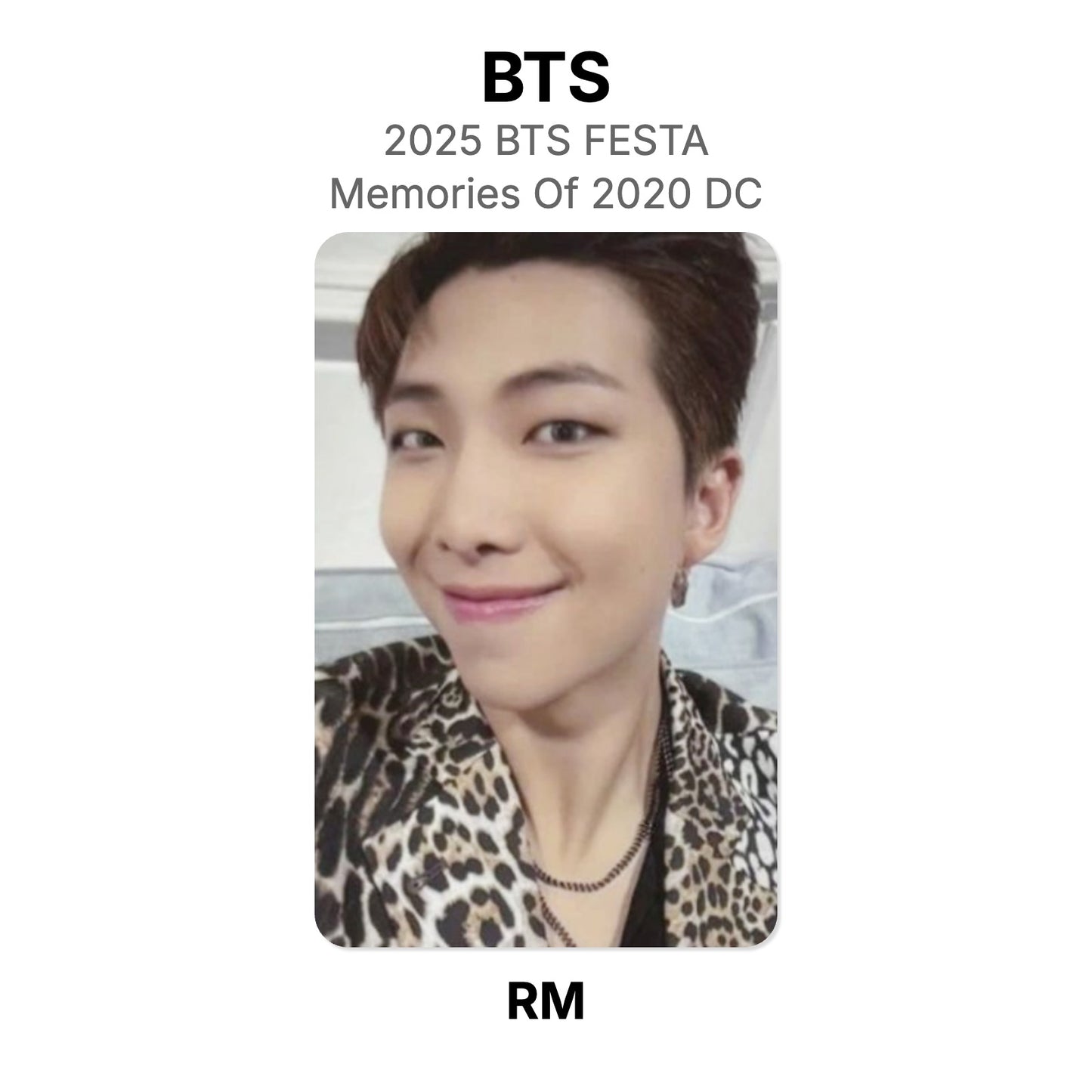 BTS 2025 BTS FESTA BTS Memories Of 2020 DC photocard oficial