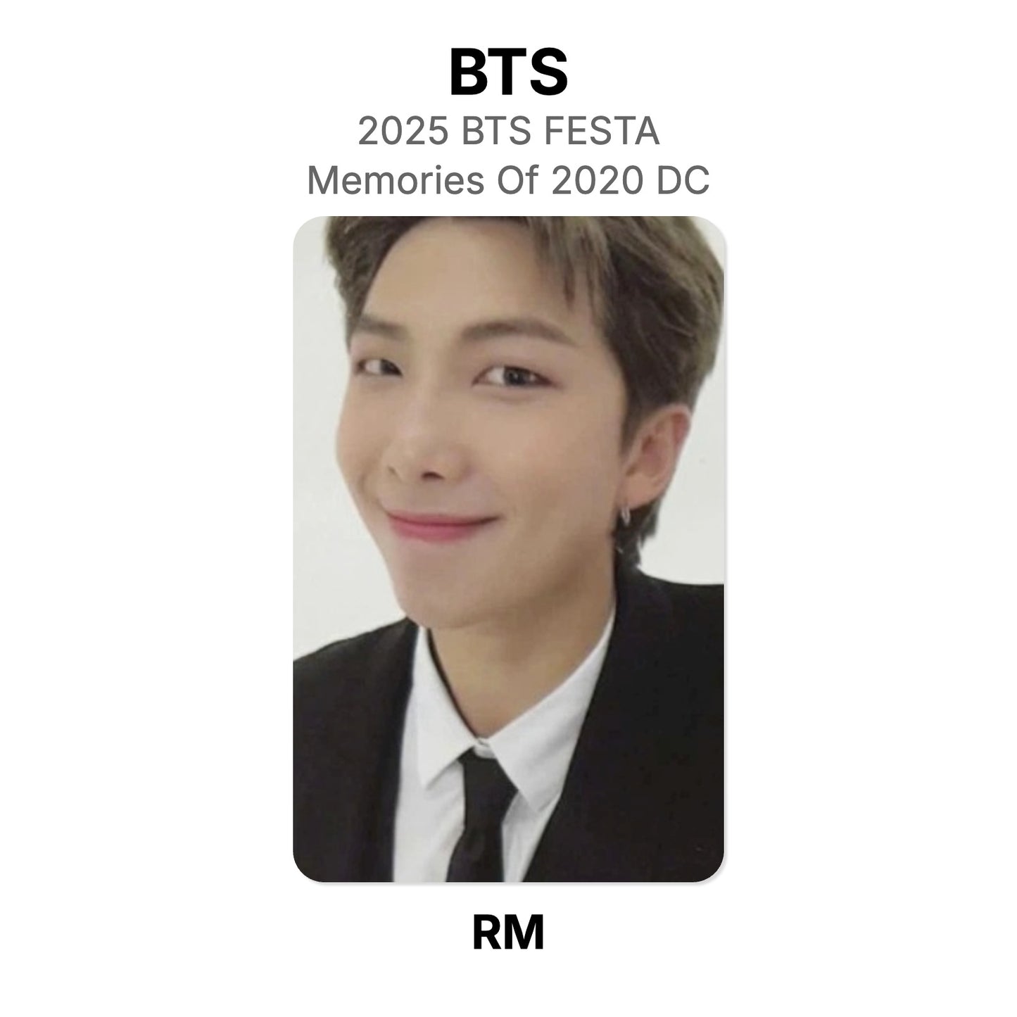 BTS 2025 BTS FESTA BTS Memories Of 2020 DC photocard oficial