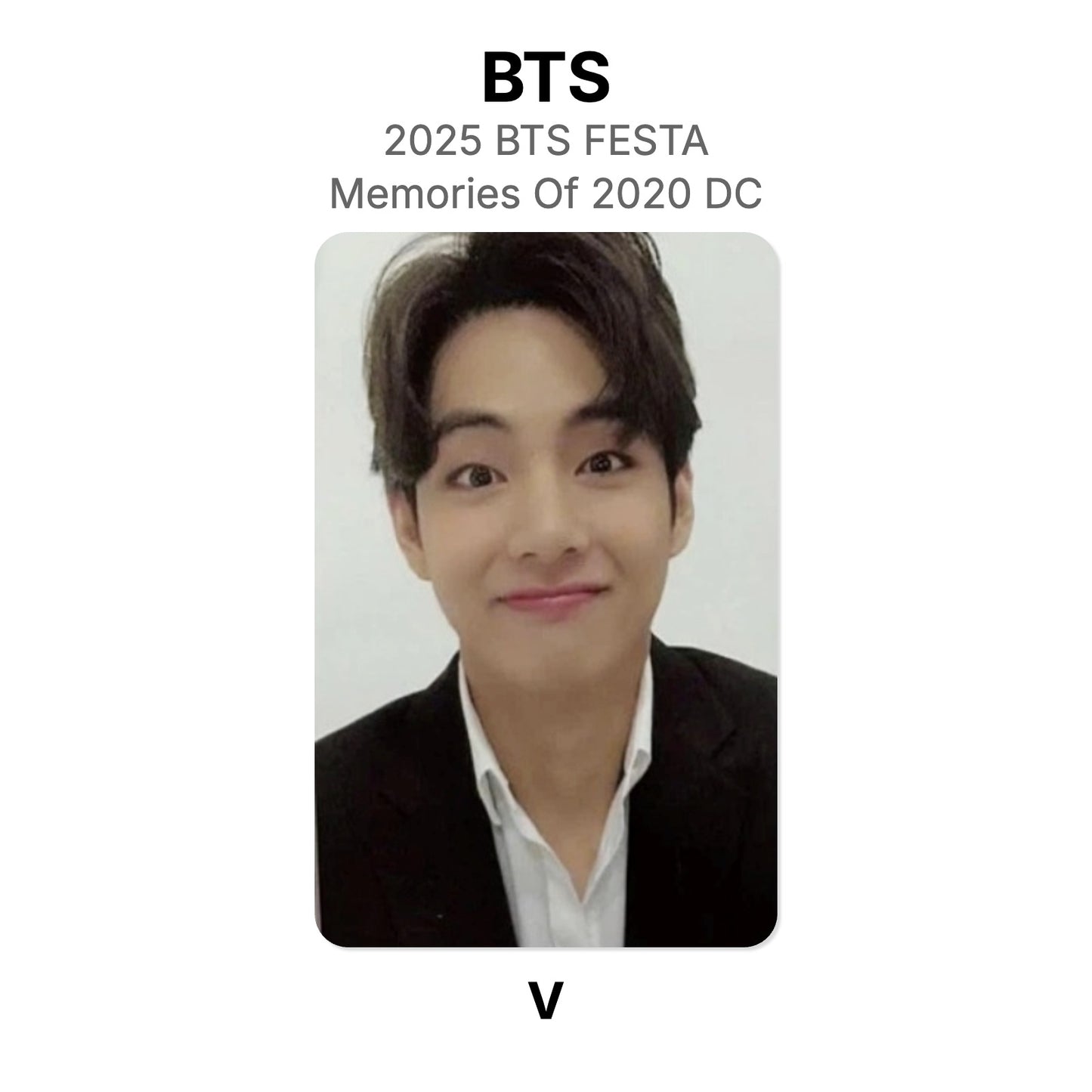 BTS 2025 BTS FESTA BTS Memories Of 2020 DC photocard oficial