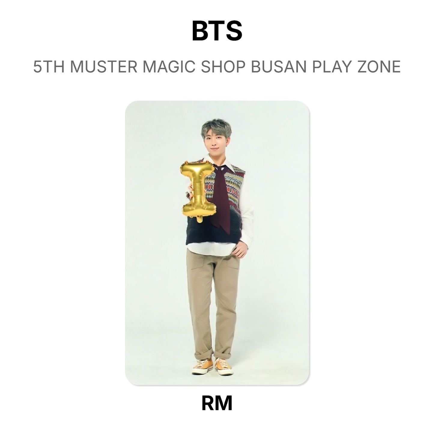 BTS 5TH MUSTER MAGIC SHOP BUSAN PLAY ZONE oficjalna Photocard