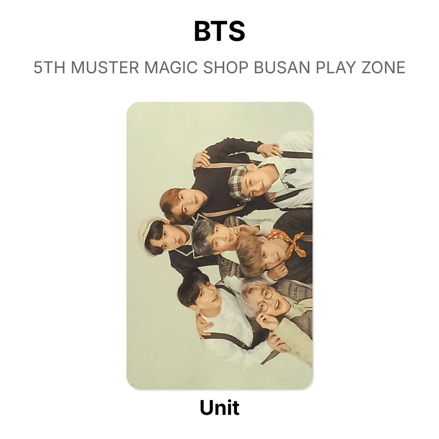 BTS 5TH MUSTER MAGIC SHOP BUSAN PLAY ZONE oficjalna Photocard