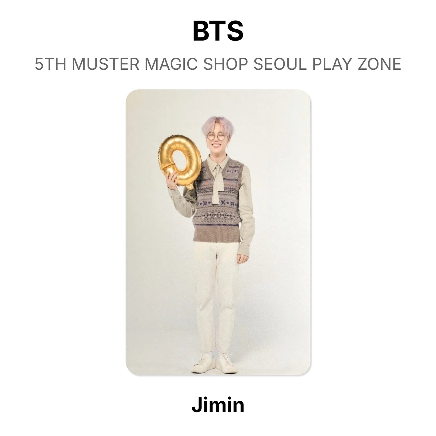 BTS 5TH MUSTER MAGIC SHOP SEOUL PLAY ZONE oficjalna Photocard