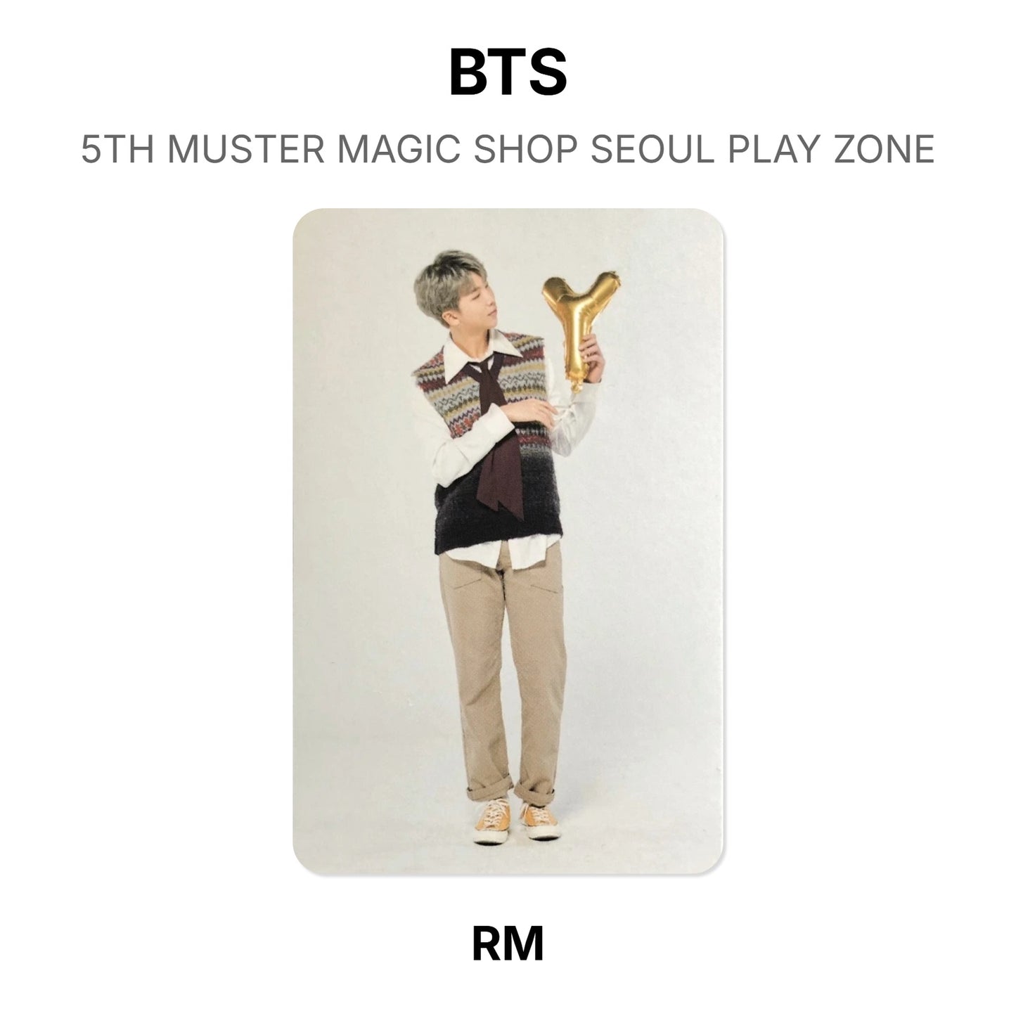 BTS 5TH MUSTER MAGIC SHOP SEOUL PLAY ZONE oficjalna Photocard