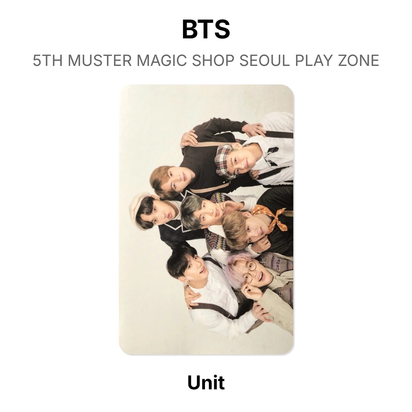 BTS 5TH MUSTER MAGIC SHOP SEOUL PLAY ZONE oficjalna Photocard