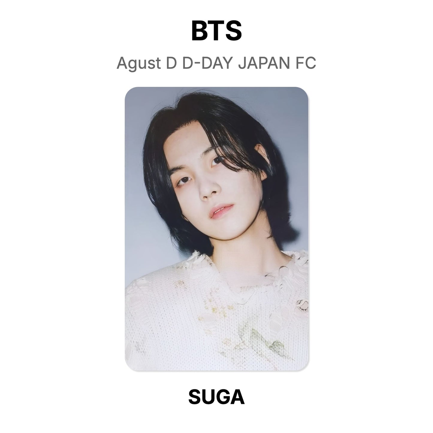 BTS Agust D D-DAY JAPAN FC photocard oficial