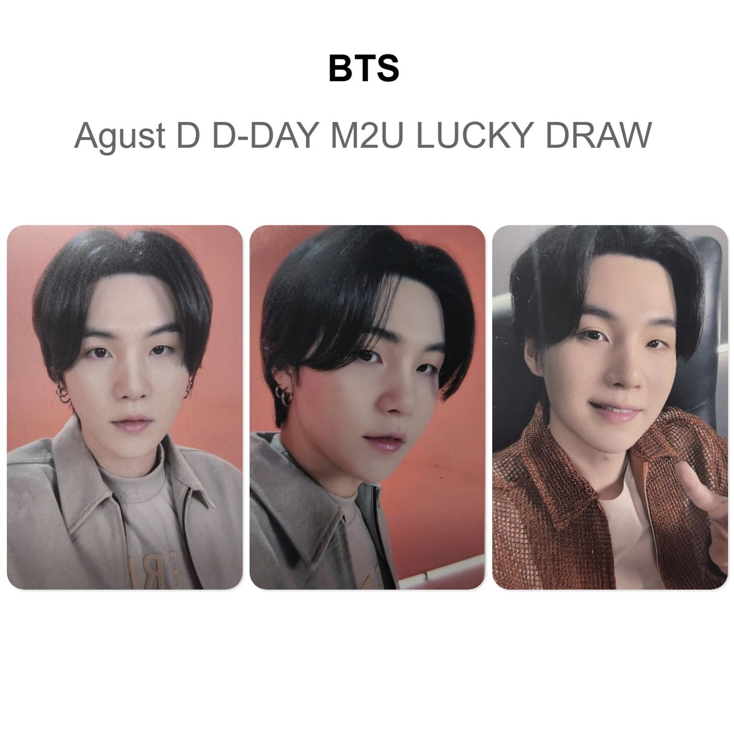 BTS Agust D D-DAY M2U LUCKY DRAW photocard oficial