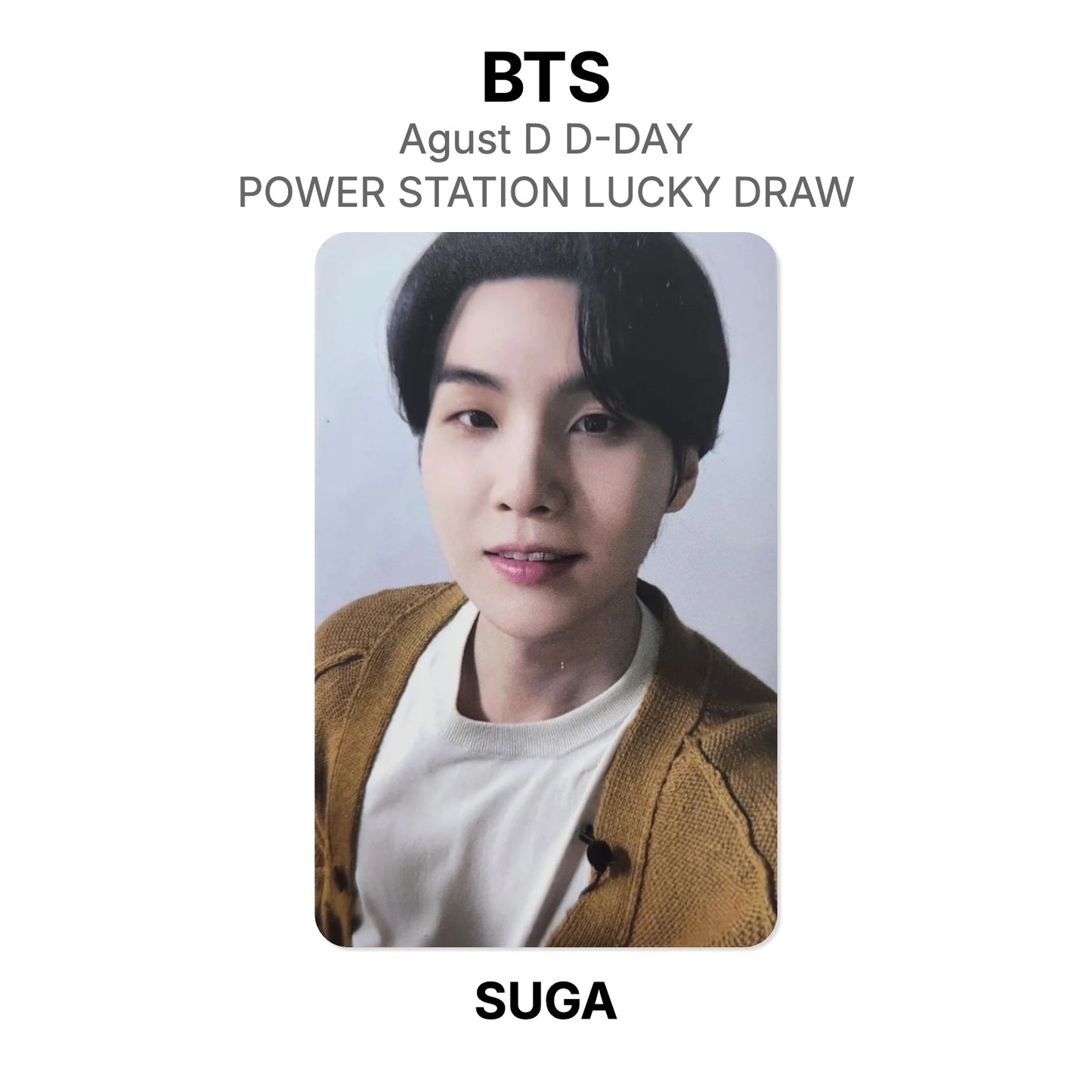 BTS Agust D D-DAY POWER STATION LUCKY DRAW photocard oficial