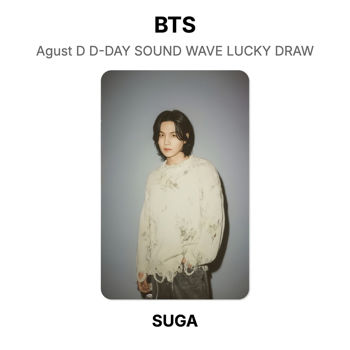 BTS Agust D D-DAY SOUND WAVE LUCKY DRAW oficjalna Photocard
