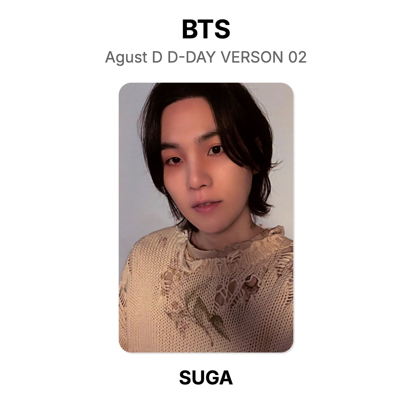 BTS Agust D D-DAY VERSON 02 oficjalna Photocard