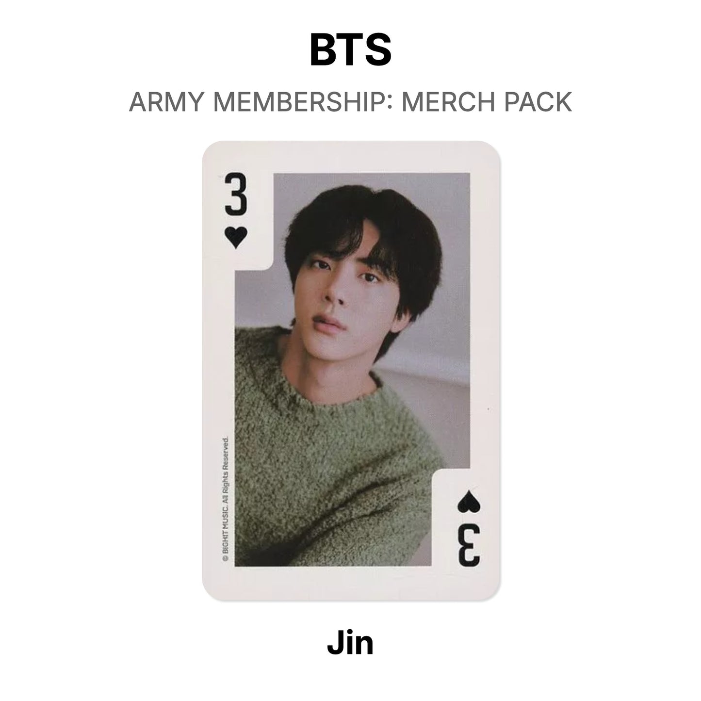 BTS ARMY MEMBERSHIP: MERCH PACK Official Photocard