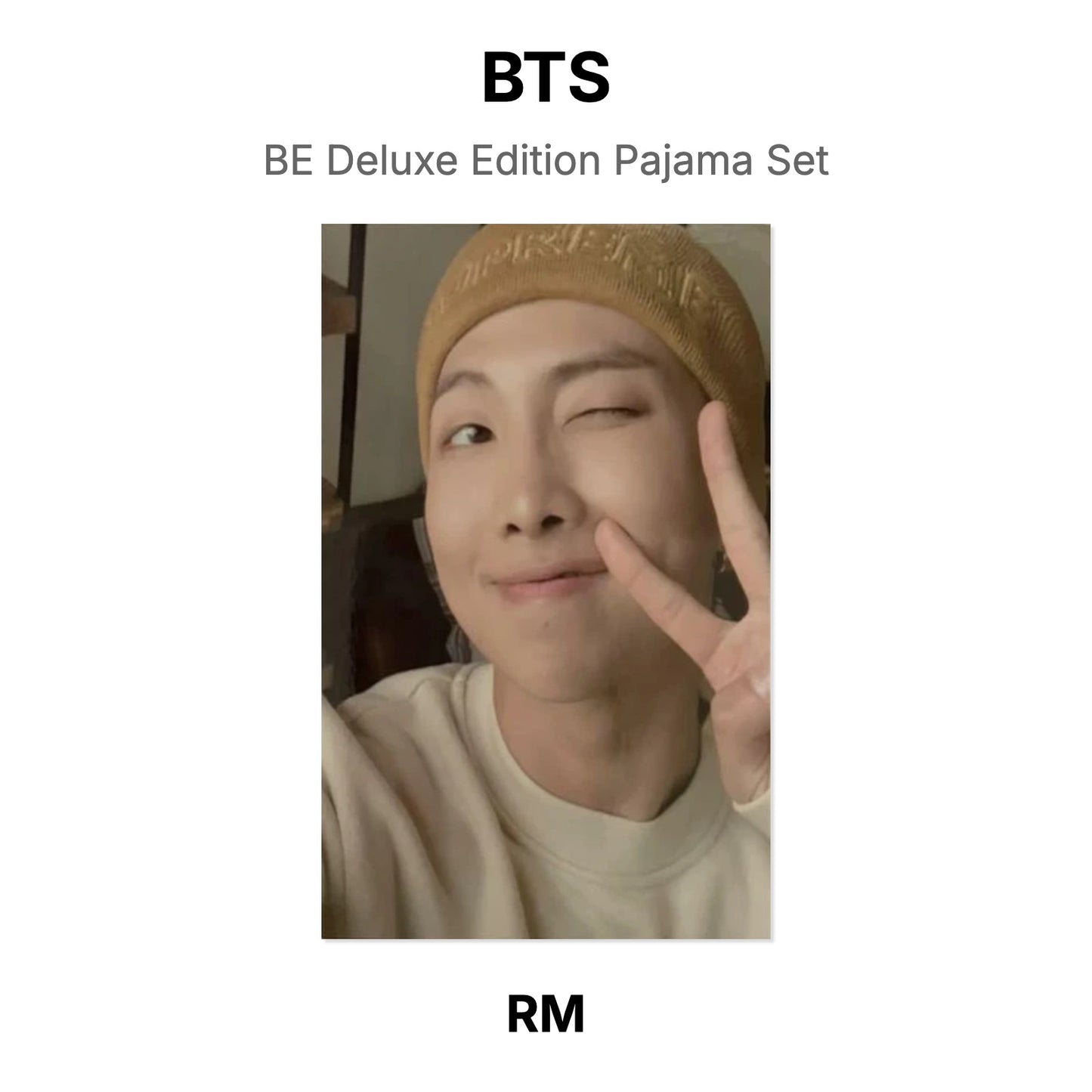 BTS BE Deluxe Edition Pyjama Set Offizielle Fotokarte