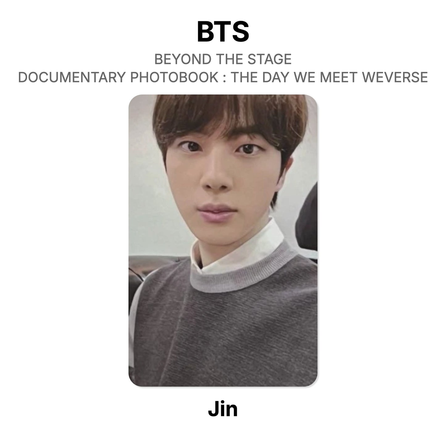 BTS BEYOND THE STAGE BTS DOCUMENTARY PHOTOBOOK : THE DAY WE MEET WEVERSE Official Photocard