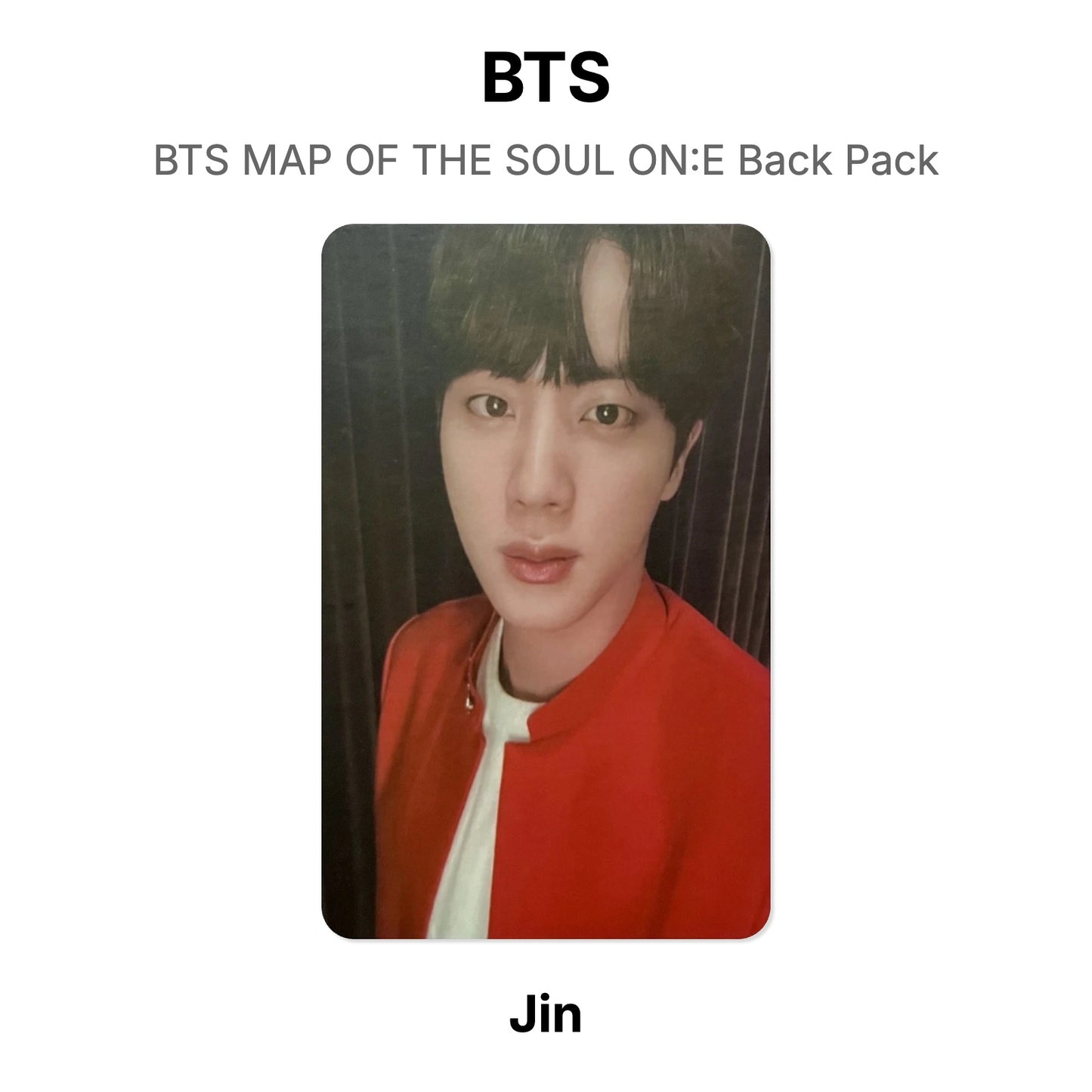 BTS BTS MAP OF THE SOUL ON:E Back Pack Official Photocard