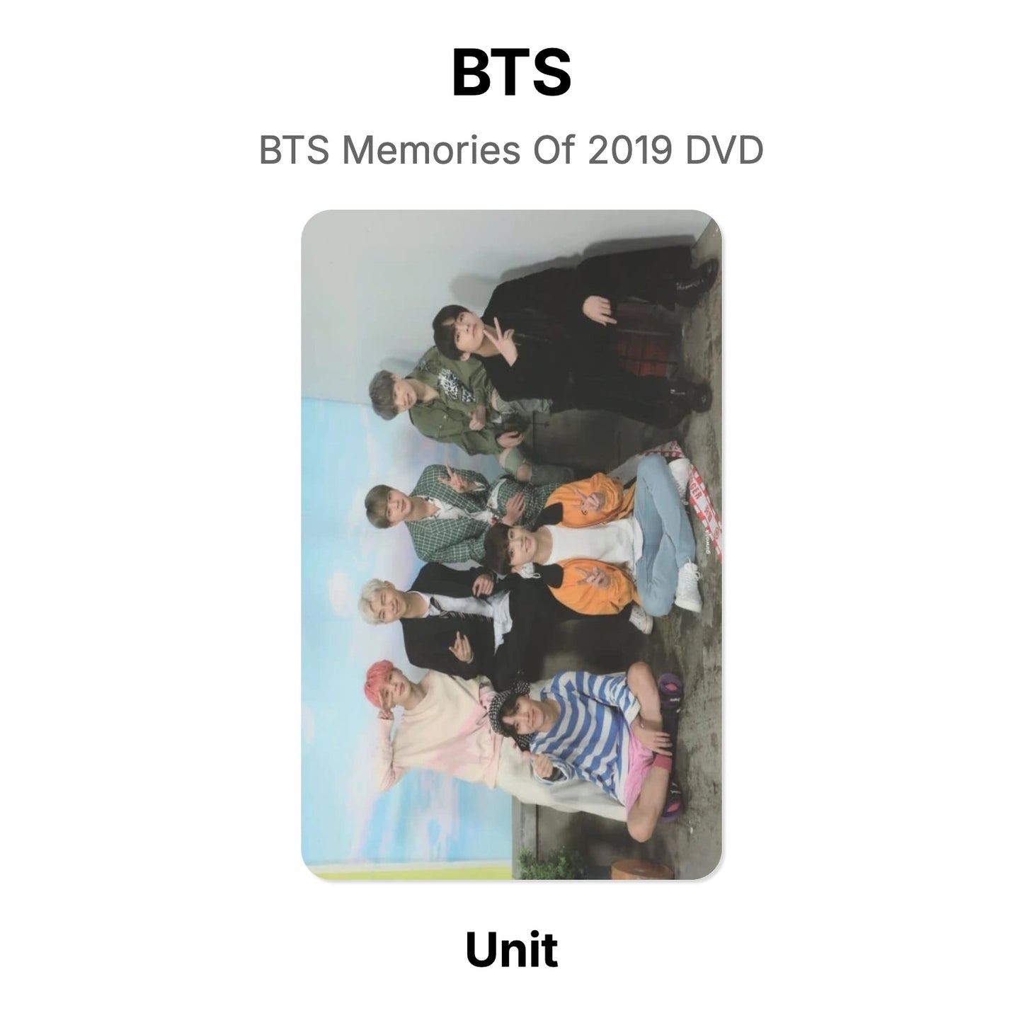 BTS BTS Memories Of 2019 DVD Official Photocard