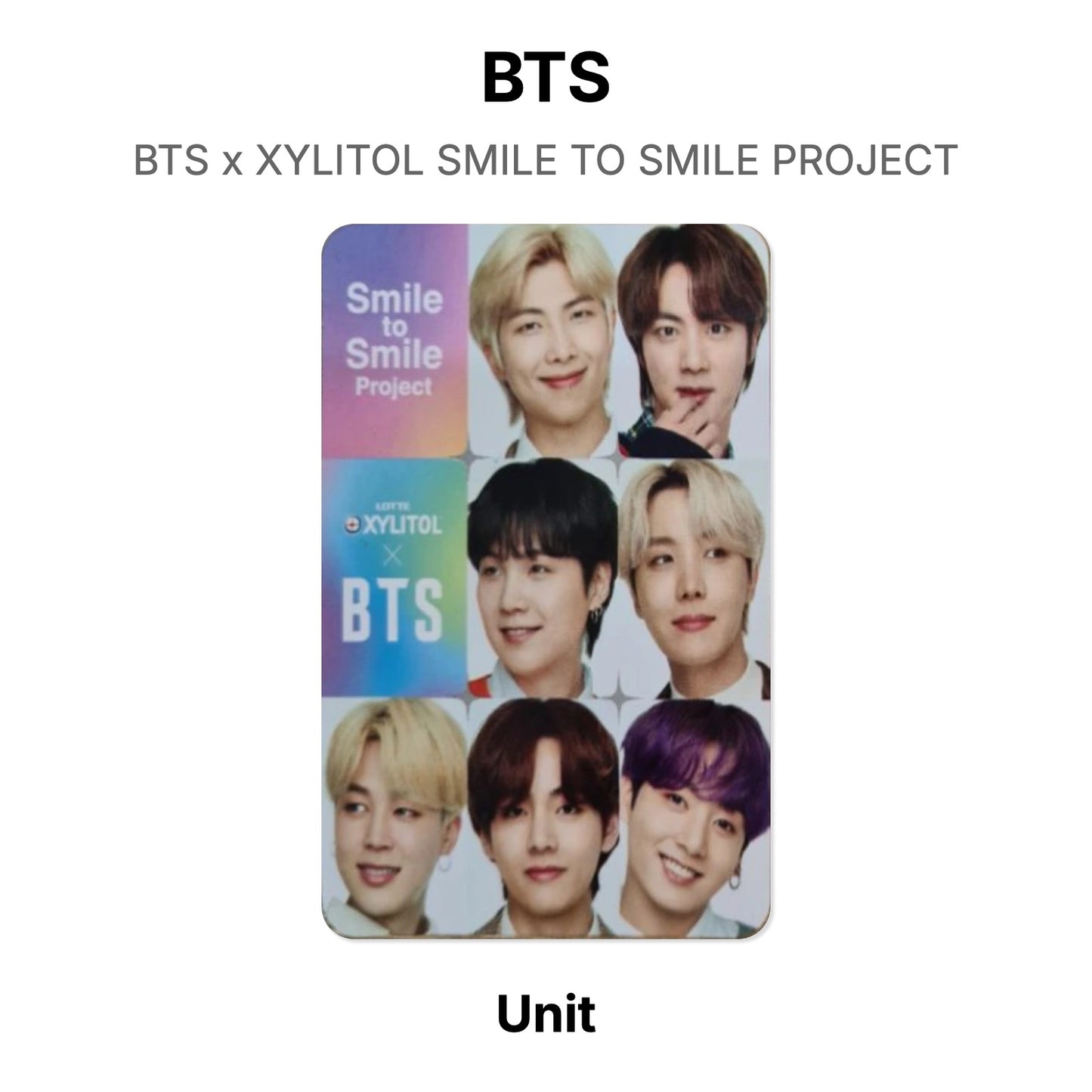 BTS BTS x XYLITOL SMILE TO SMILE PROJECT photocard officielle