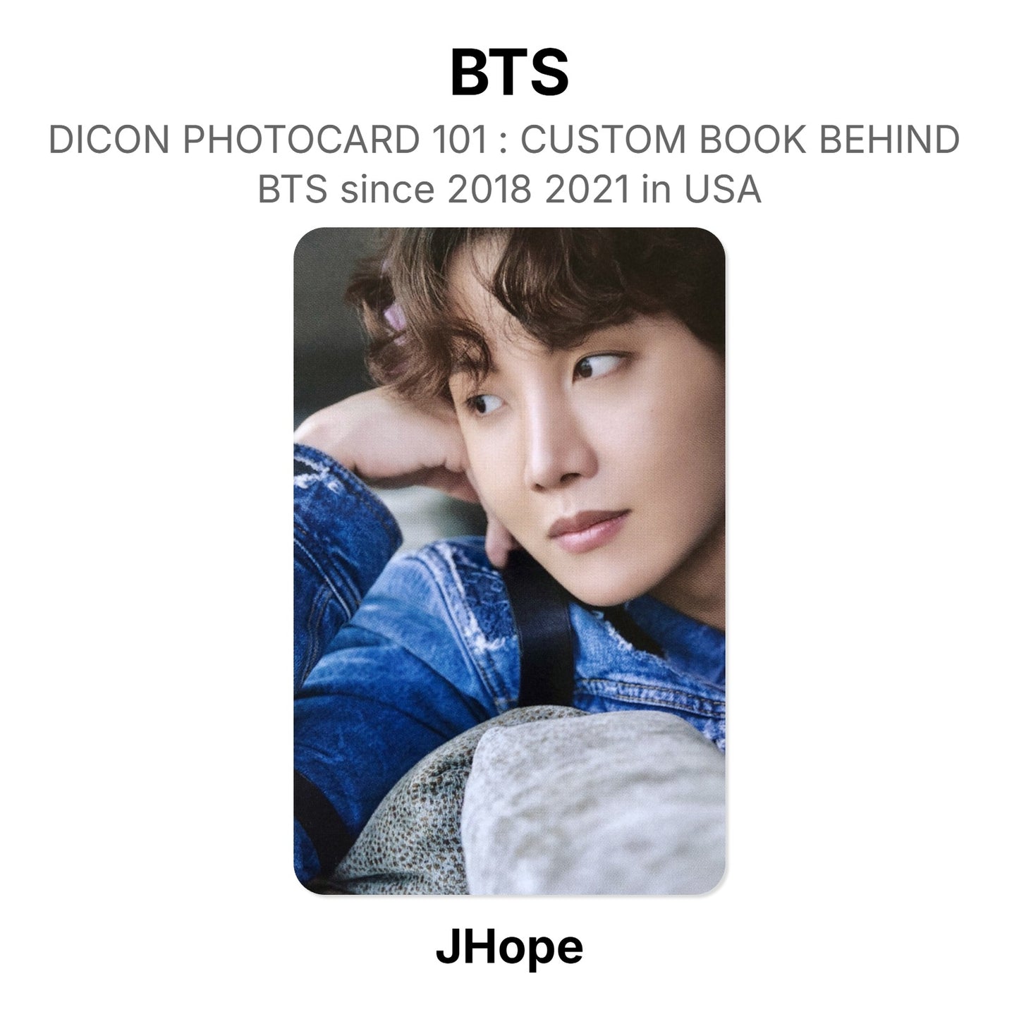 BTS DICON PHOTOCARD 101 : CUSTOM BOOK BEHIND BTS since 2018 2021 in USA virallinen Photocard