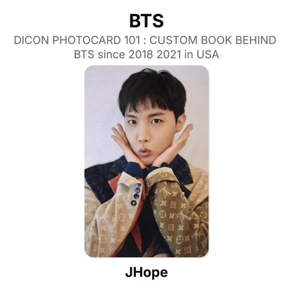 BTS DICON PHOTOCARD 101 : CUSTOM BOOK BEHIND BTS since 2018 2021 in USA virallinen Photocard