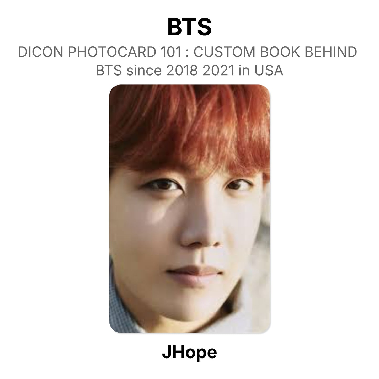BTS DICON PHOTOCARD 101 : CUSTOM BOOK BEHIND BTS since 2018 2021 in USA virallinen Photocard