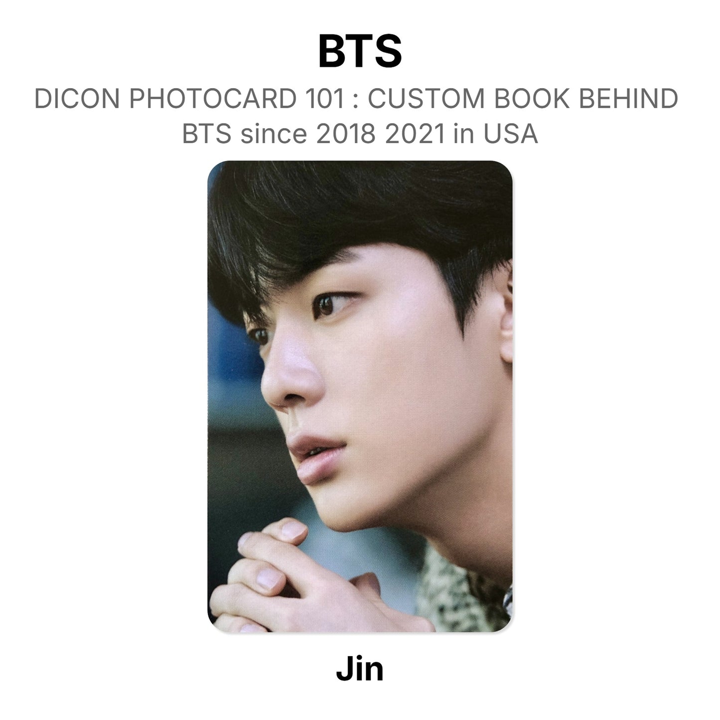BTS DICON PHOTOCARD 101 : CUSTOM BOOK BEHIND BTS since 2018 2021 in USA virallinen Photocard