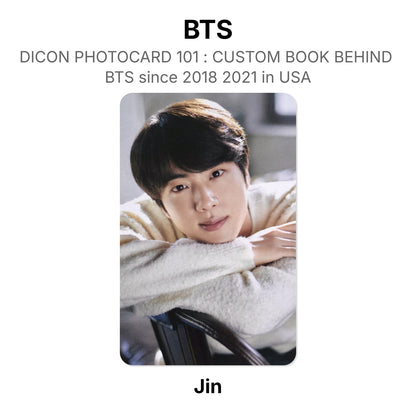 BTS DICON PHOTOCARD 101 : CUSTOM BOOK BEHIND BTS since 2018 2021 in USA virallinen Photocard
