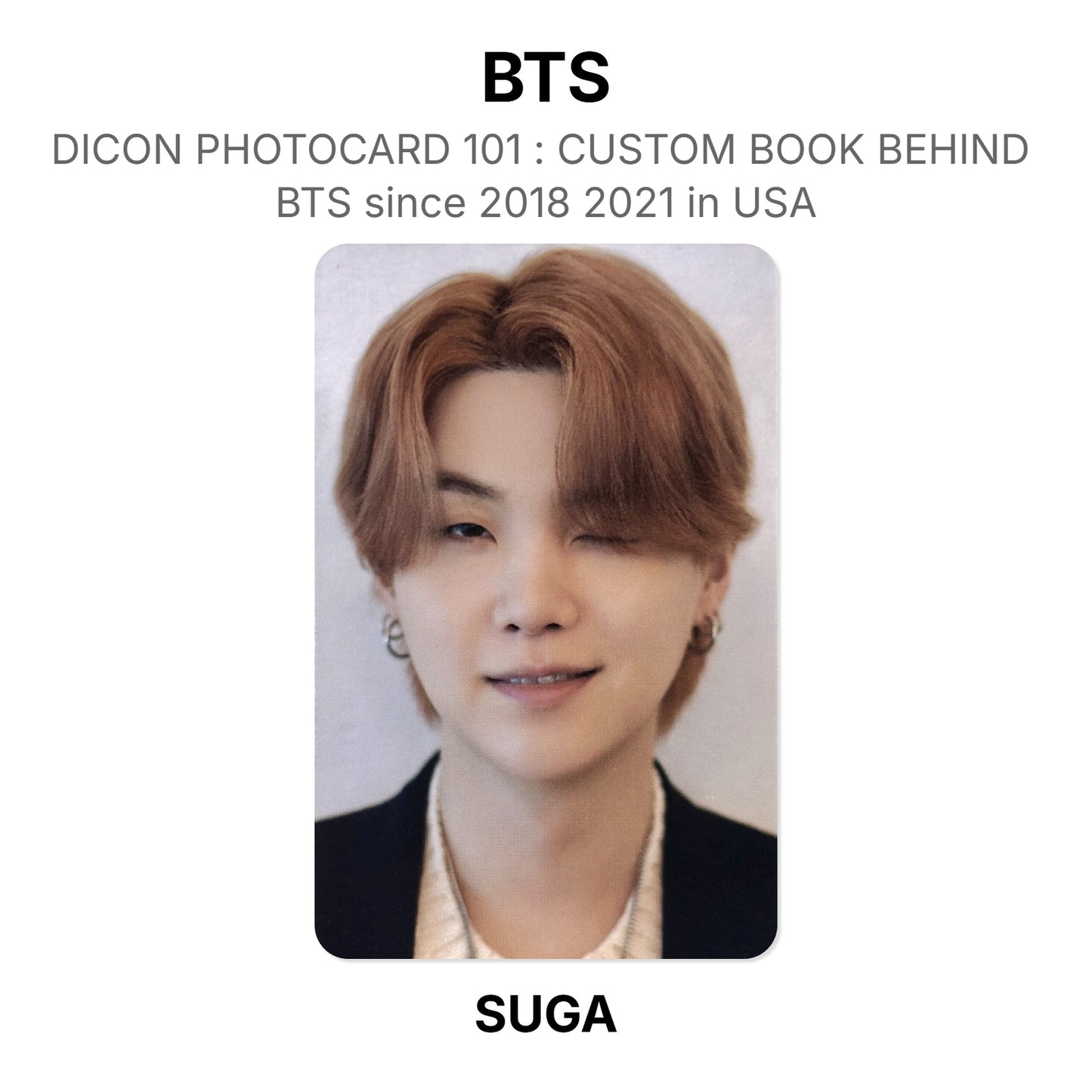 BTS DICON PHOTOCARD 101 : CUSTOM BOOK BEHIND BTS since 2018 2021 in USA virallinen Photocard