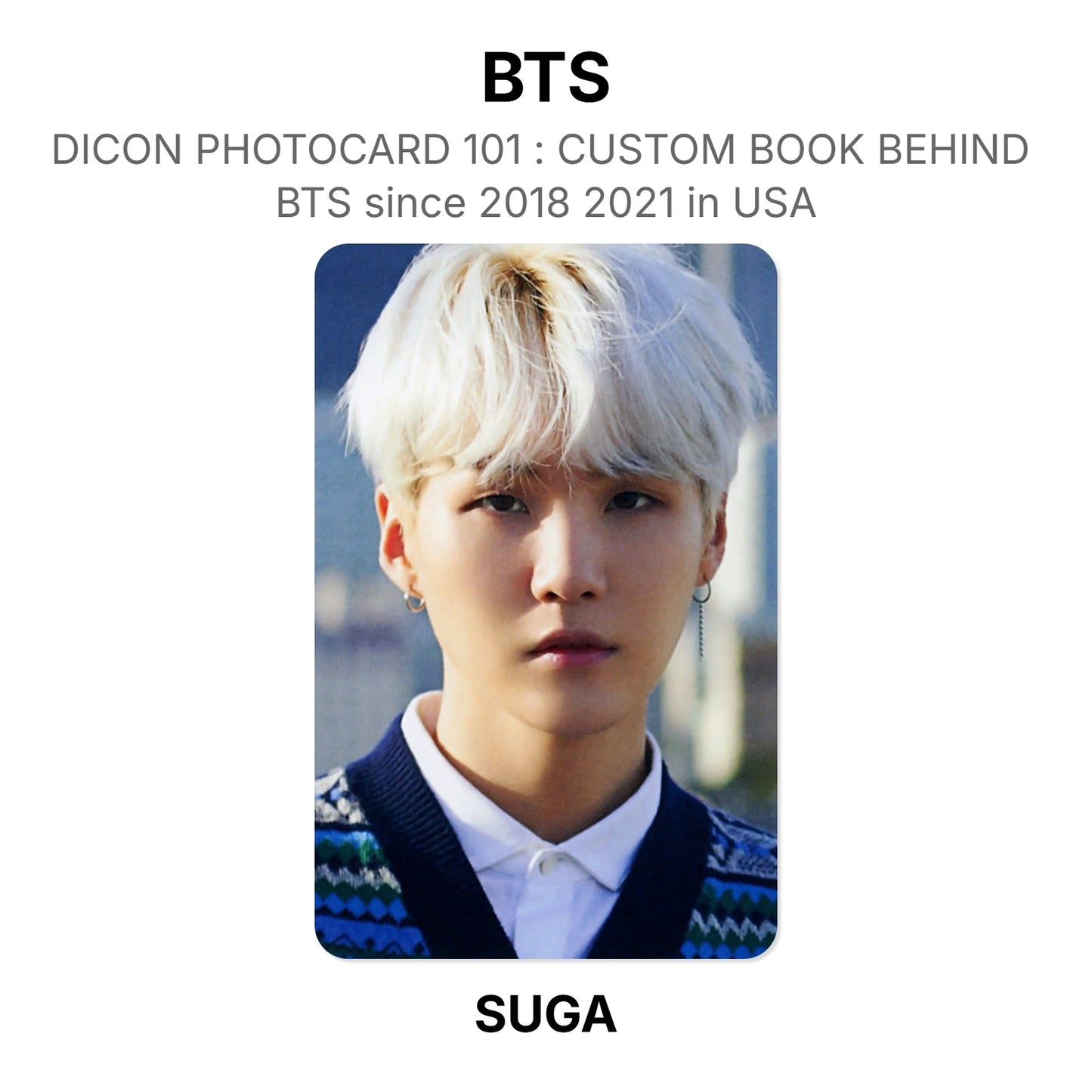 BTS DICON PHOTOCARD 101 : CUSTOM BOOK BEHIND BTS since 2018 2021 in USA virallinen Photocard