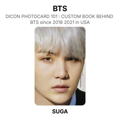 BTS DICON PHOTOCARD 101 : CUSTOM BOOK BEHIND BTS since 2018 2021 in USA virallinen Photocard