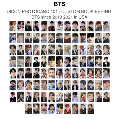 BTS DICON PHOTOCARD 101 : CUSTOM BOOK BEHIND BTS since 2018 2021 in USA virallinen Photocard