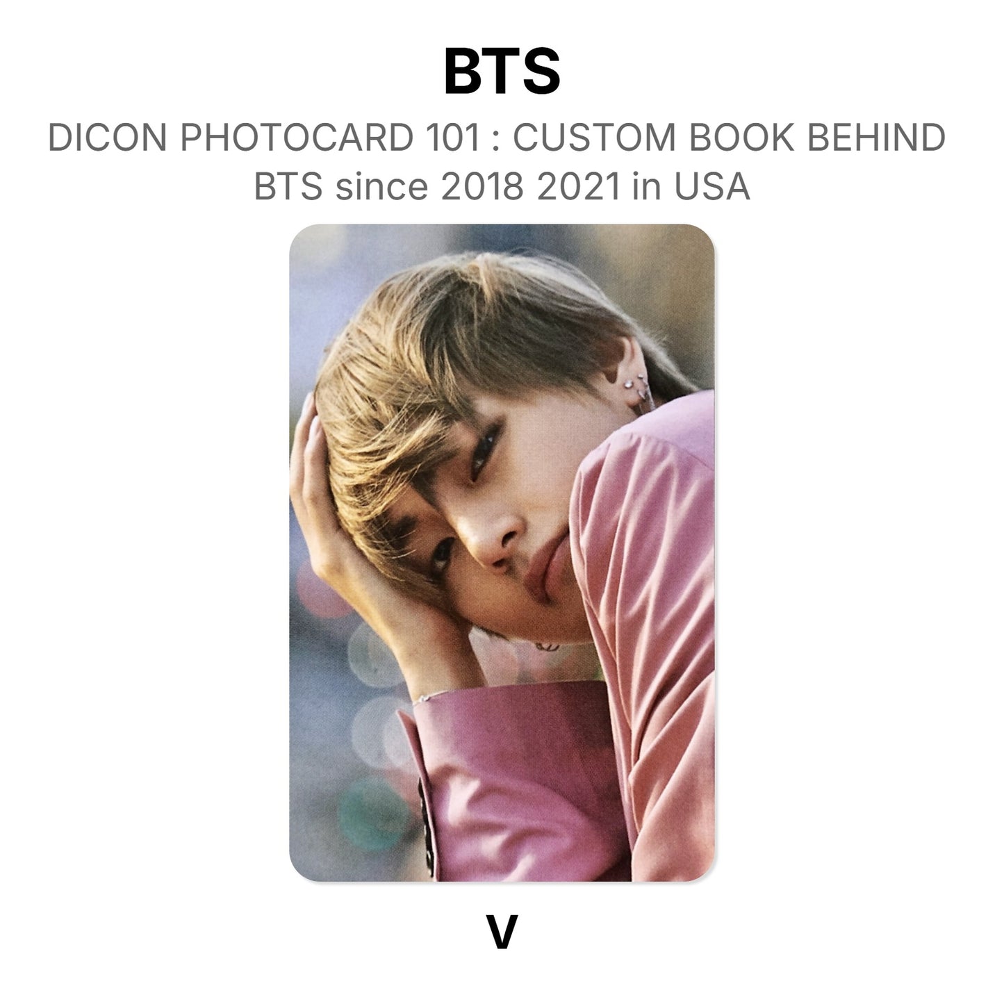 BTS DICON PHOTOCARD 101 : CUSTOM BOOK BEHIND BTS since 2018 2021 in USA virallinen Photocard