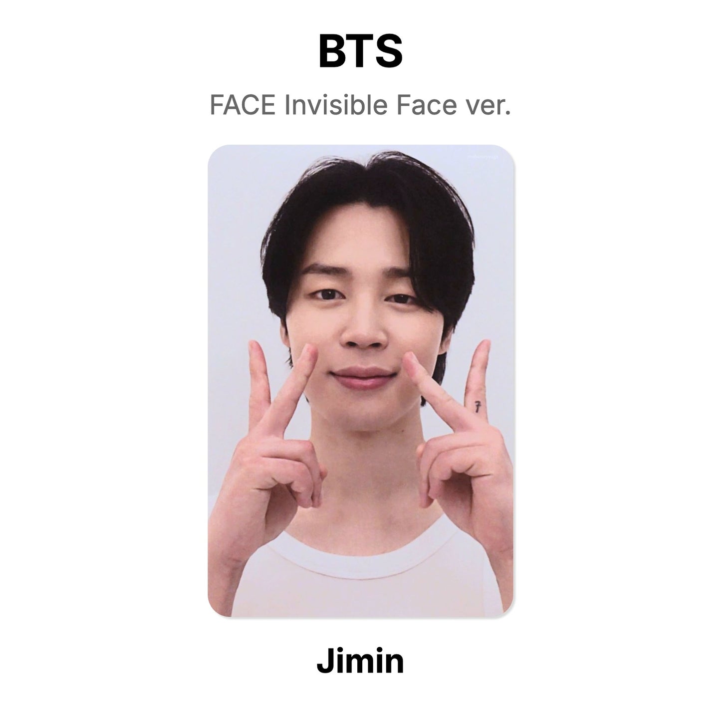 BTS FACE Invisible Face ver. Offizielle Photocard
