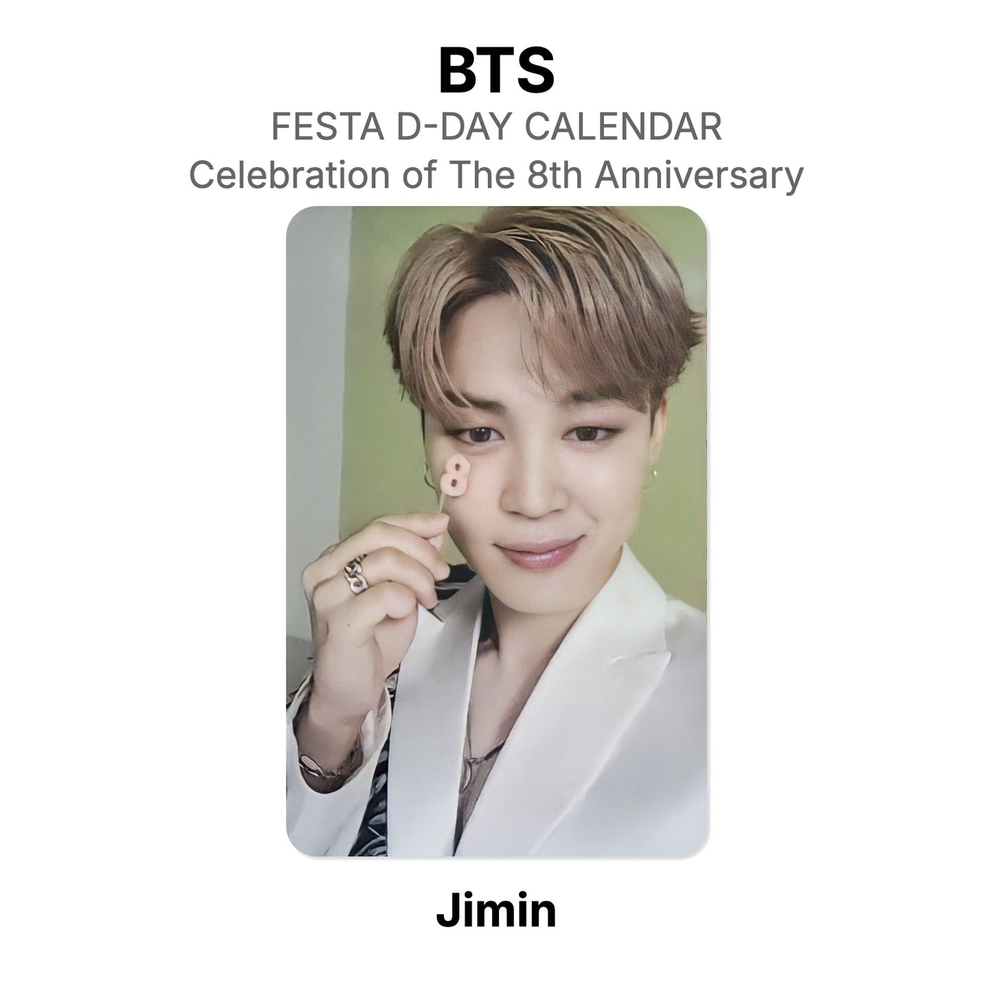 BTS FESTA D-DAY CALENDAR : Celebration of The 8th Anniversary photocard oficial