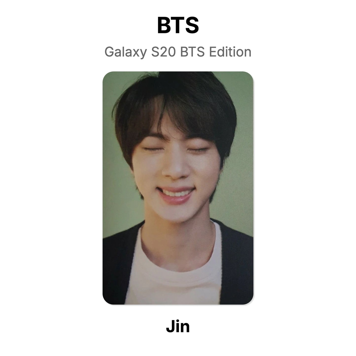 BTS Galaxy S20 BTS Edition photocard oficial