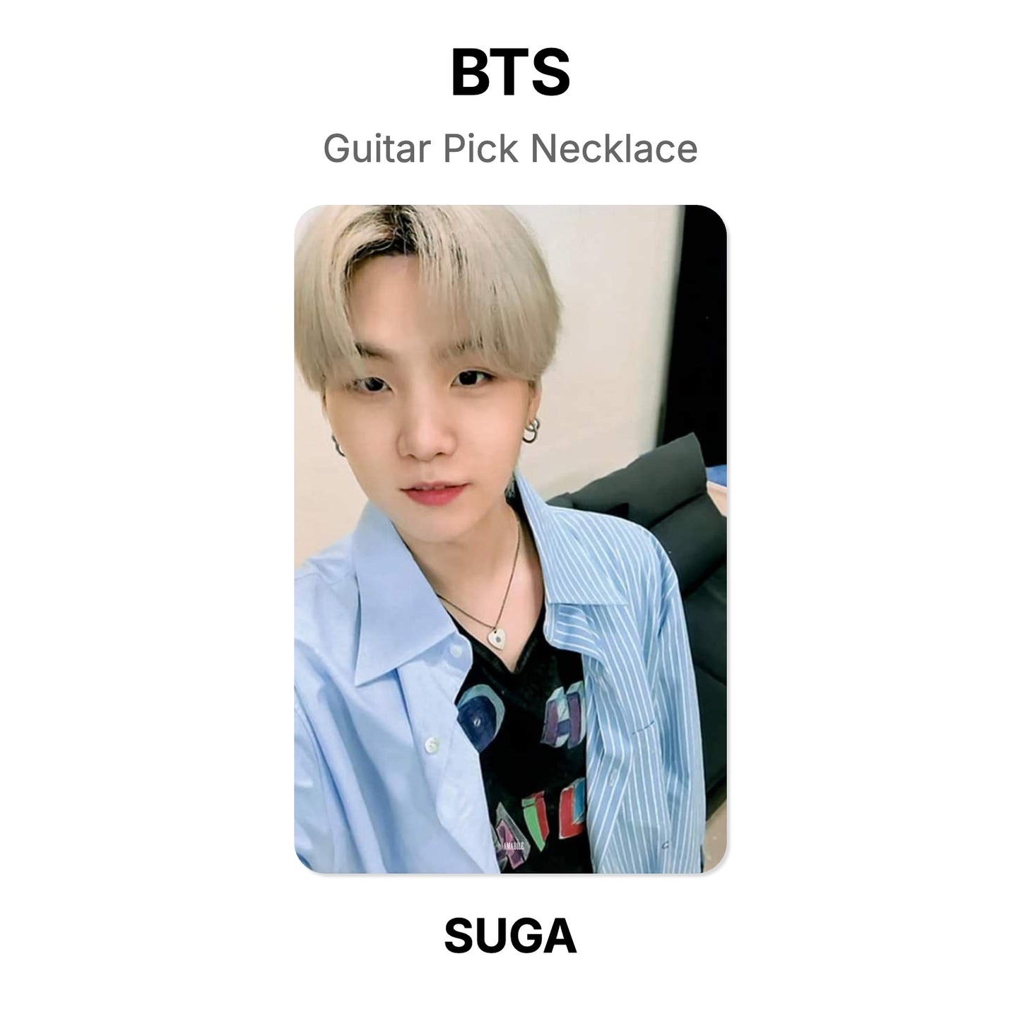 BTS Guitar Pick Necklace photocard oficial