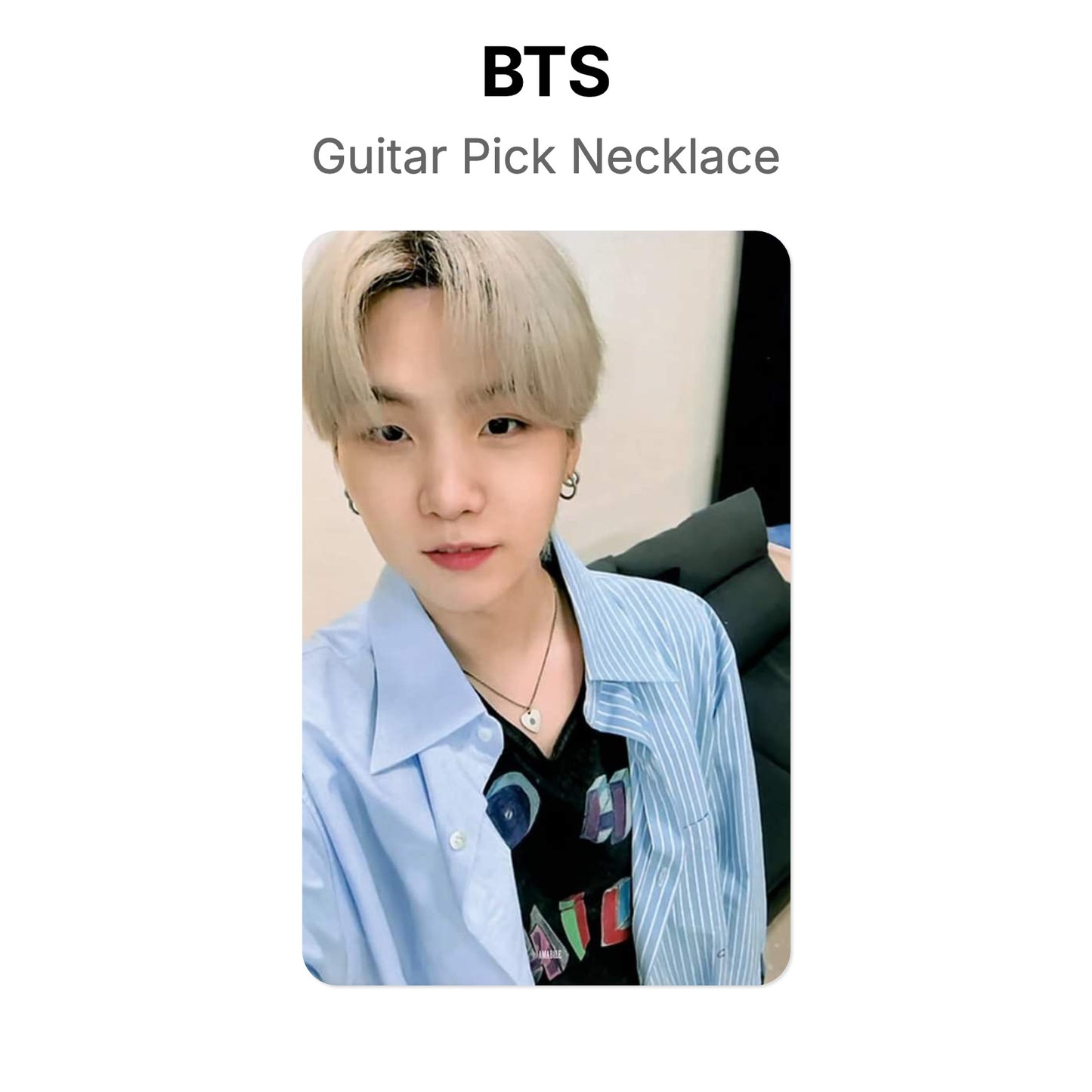 BTS Guitar Pick Necklace photocard oficial