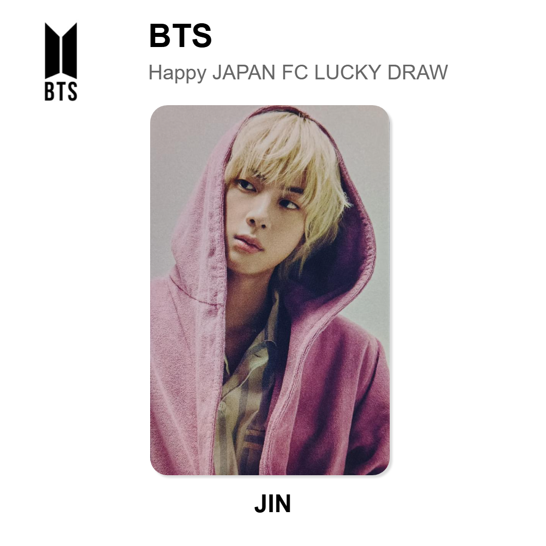 BTS Happy JAPAN FC LUCKY DRAW Official Photocard