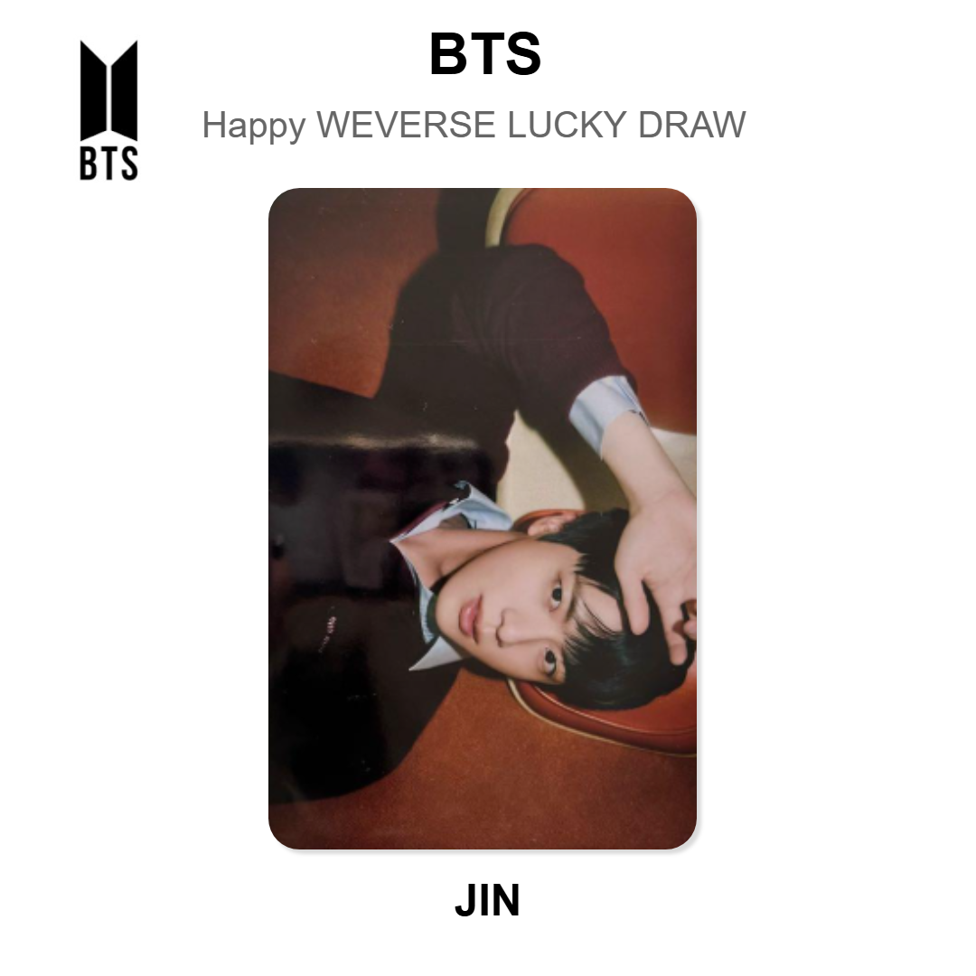 BTS Happy WEVERSE LUCKY DRAW Official Photocard