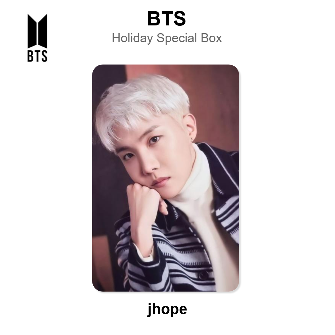 BTS Holiday Special Box Official Photocard