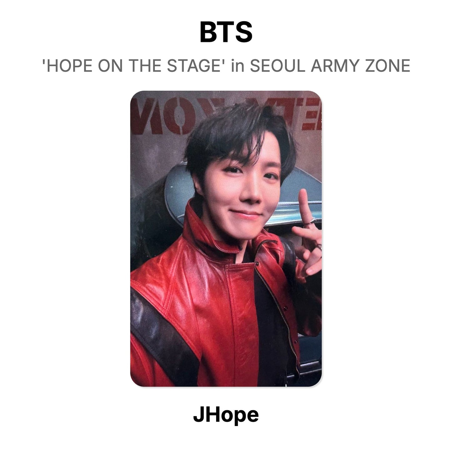 BTS j-hope Tour 'HOPE ON THE STAGE' in SEOUL ARMY ZONE Offizielle Photocard